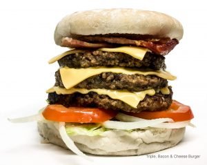 triple bacon cheese burger
